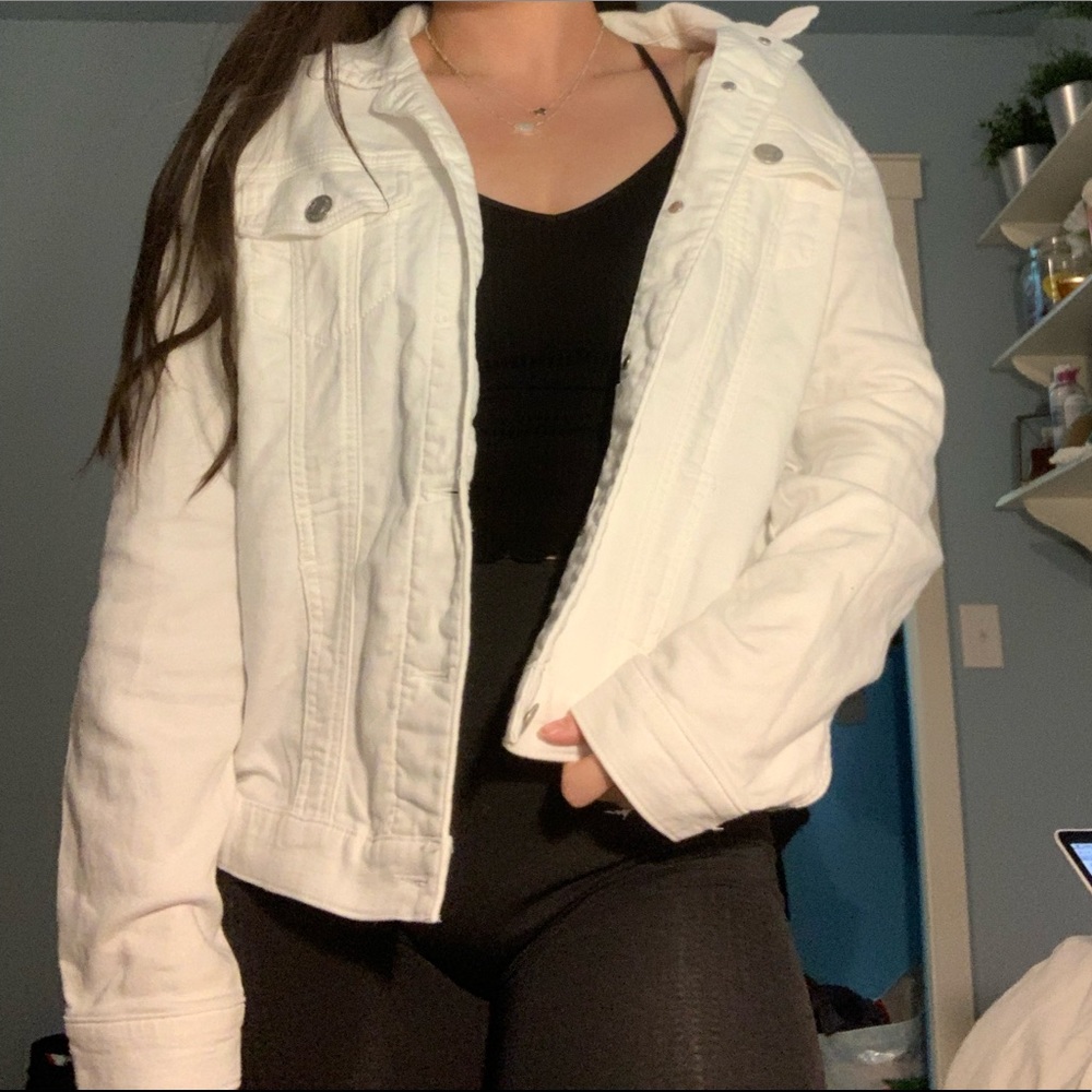 white denim coat